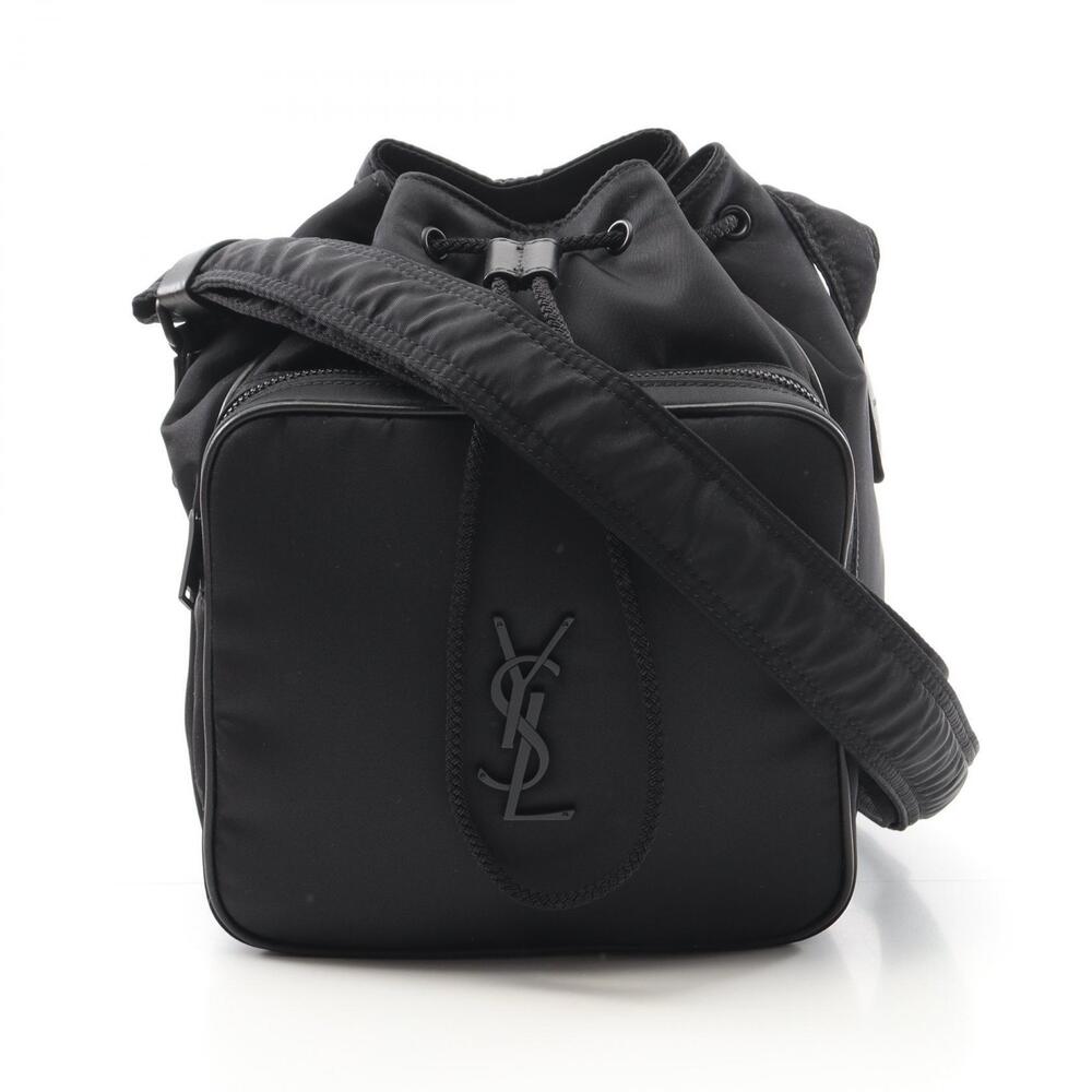 Saint Laurent Paris Niki Bucket Bag Shoulder Nylon Leather Black - Picture 1 of 5